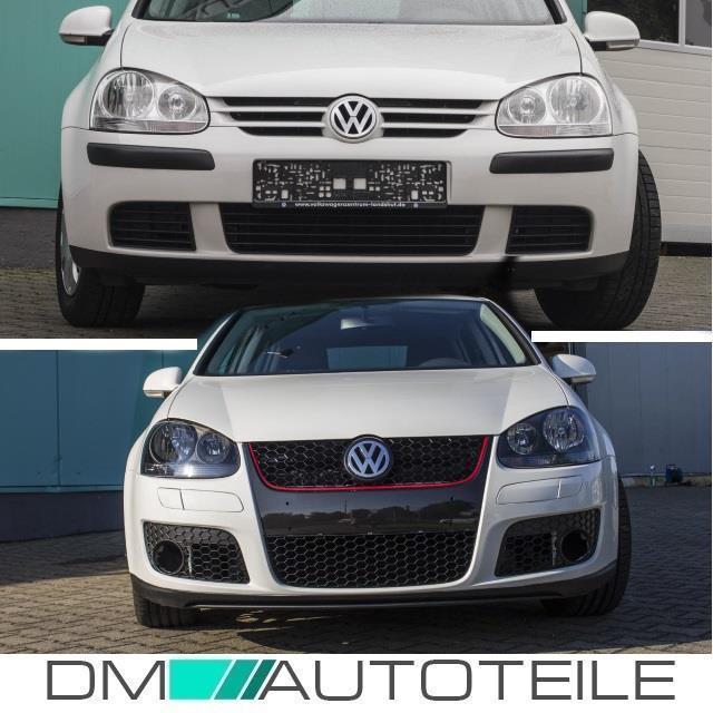 Scheinwerfer SET Rechts Links + Lamellen Schwarz passt für VW Golf V 5 GTI Jetta