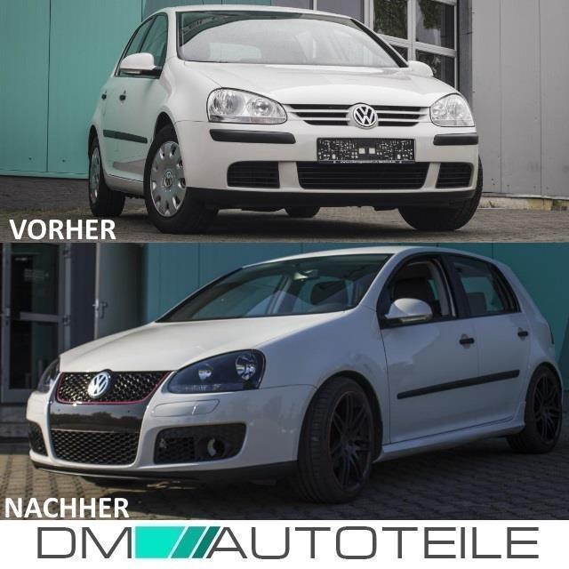 Scheinwerfer SET Rechts Links + Lamellen Schwarz passt für VW Golf V 5 GTI Jetta