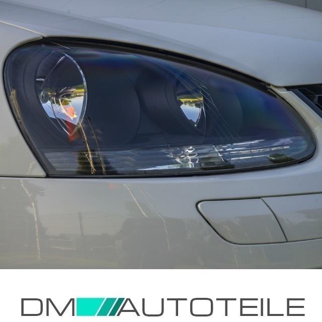 Scheinwerfer Set Schwarz +4x H7 Birnen H7/H7 passt für VW Golf 5 GTI