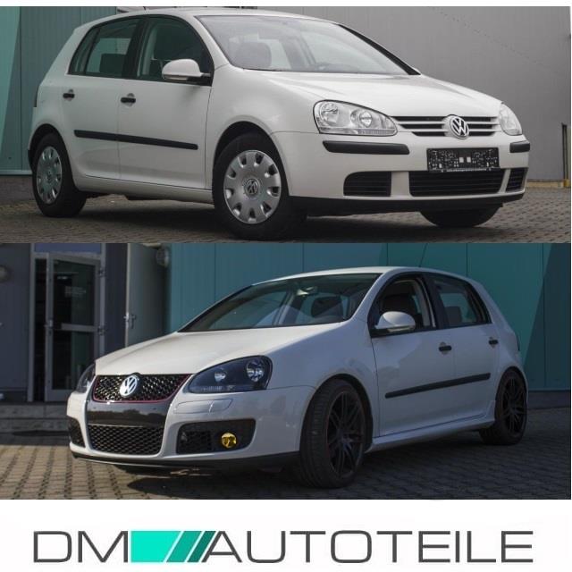 Stoßstange vorne + Nebelscheinwerfer Gelb für GTI + ABE + Montageset für Golf 5