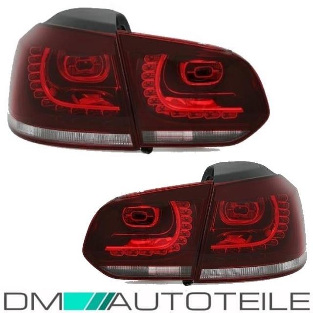 LED Rückleuchten Heckleuchten Set Rot Weiß passt für VW Golf 6 GTI ohne LED