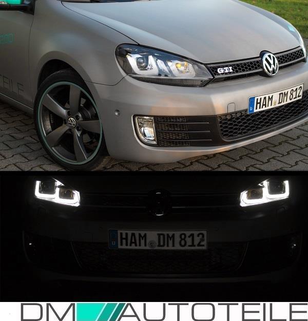 Depo LED Tagfahrlicht Scheinwerfer für VW Golf 6 08-12 schwarz