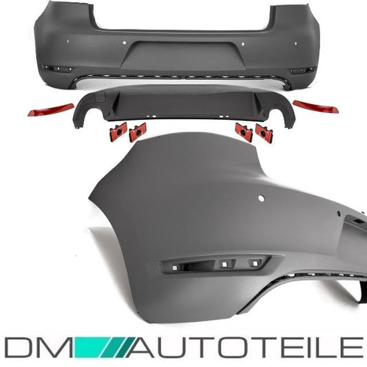 Stoßstange Hinten Parkhilfe 4 Löcher ABS + Diffusor passt für Golf 6 GTI Umbau