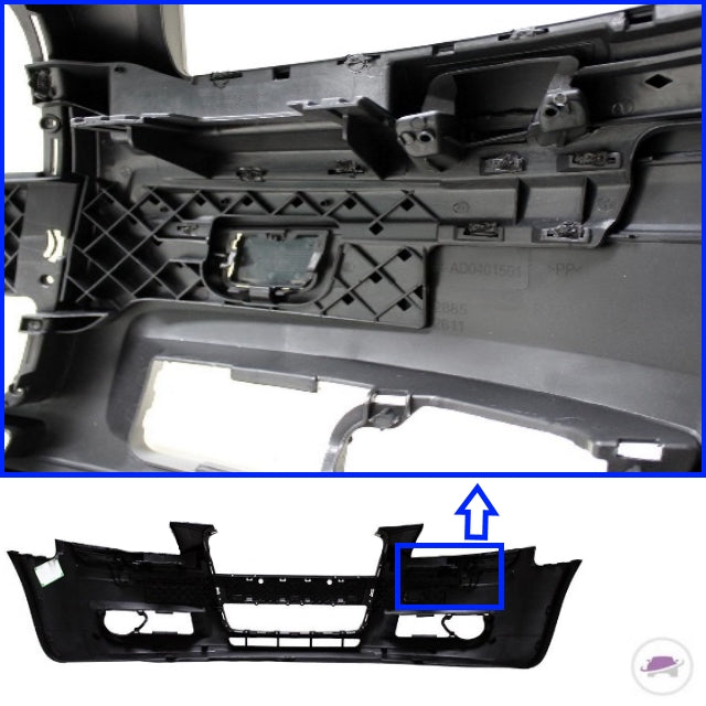 Stoßstange vorne + Gitter für Nebelscheinwerfer + Schrauben passt für Audi A3 8P 05-08