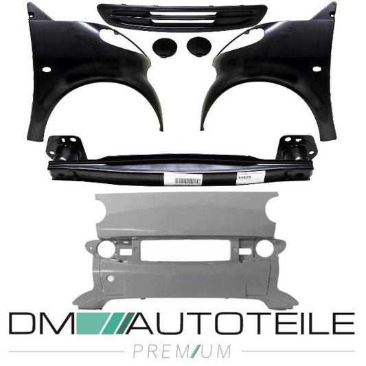 SET Smart 450 City Coupe Reparaturkit Vorne Mittelstück+ Abdeckung + Verstärkung + Stoßstange + Kotflügel + Gitter 98 - 02