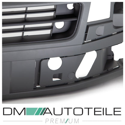 Stoßstange vorne genarbt dunkelgrau+Gitter für VW Transporter T5 Facelift 09-15