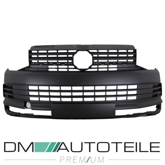 Stoßstange vorne komplett +Gitter schwarz passt für VW Transporter VI T6 15-19