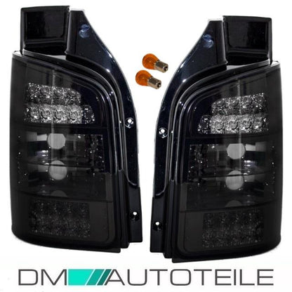 LED Rückleuchten Heckleuchten SET Schwarz SMOKE passt für VW T5 ab 2003-2009