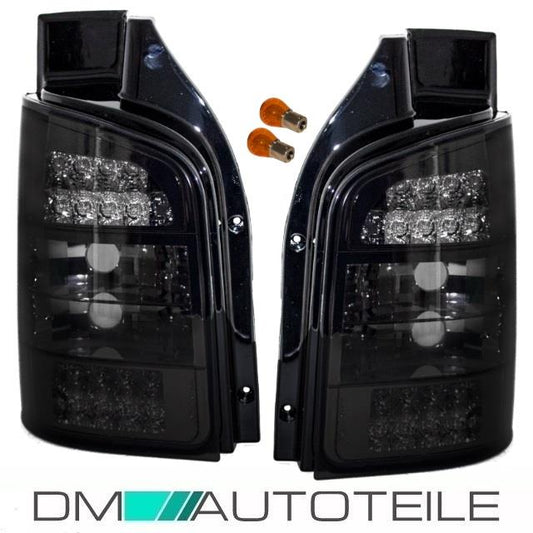 LED Rückleuchten Heckleuchten SET Schwarz SMOKE passt für VW T5 ab 2003-2009