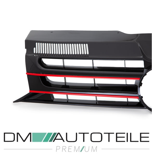 Kühlergrill Front Grill Schwarz lackiert Leiste Rot für VW T5 GP Facelift 09-15