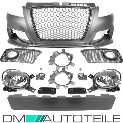 Stoßstange vorne + Wabengrill Schwarz passt für Audi A3 8P 8PA ab 08-12 kein RS3