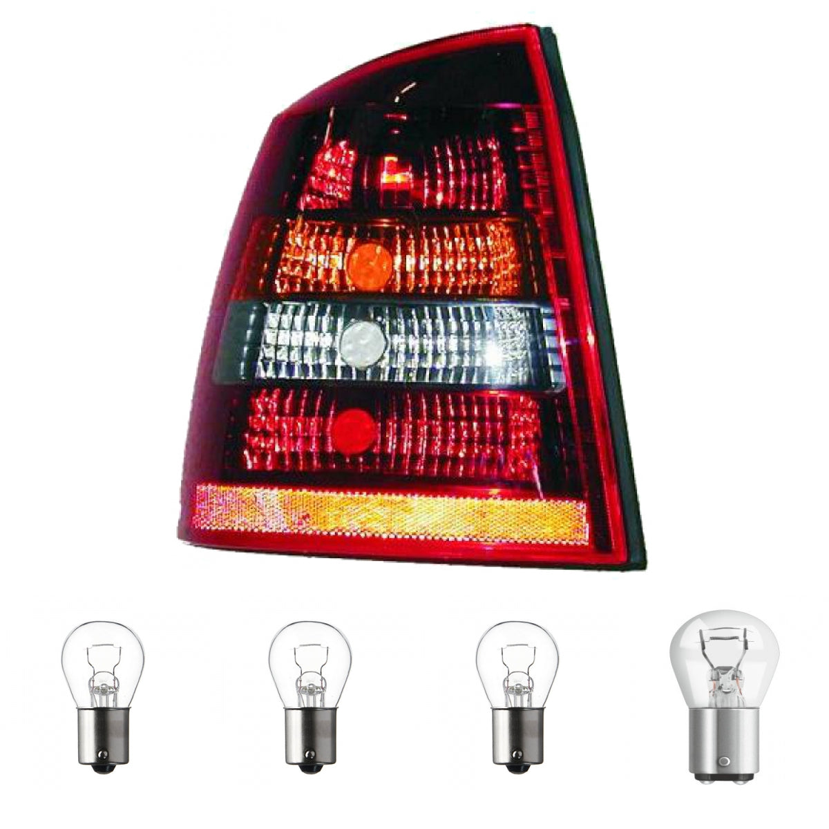 Depo / TYC Heckleuchte Rückleuchte links für Opel Astra G Coupe Cabrio T98 2-Türer Baujahr 2000-2005 inklusive Leuchtmitte...