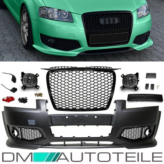 Sport Stoßstange + Wabengrill Schwarz passt für Audi A3 8P ab 03-08 kein RS3 S3