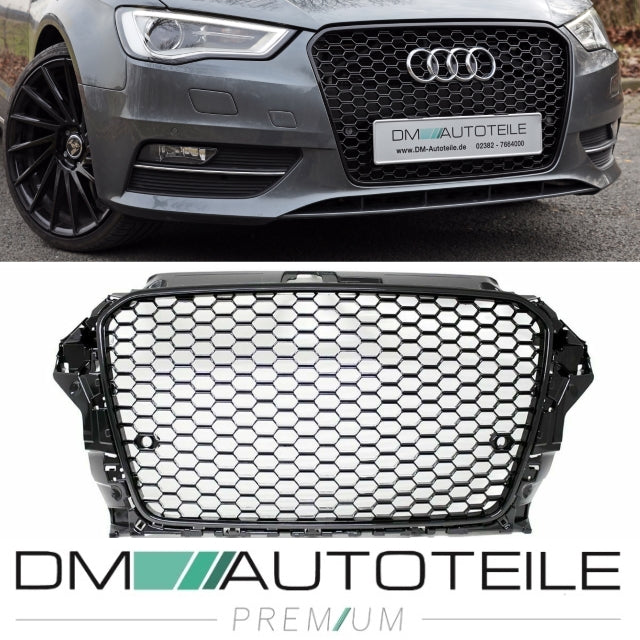Wabendesign Kühlergrill Wabengrill Glanz passend für Audi A3 8V 12-16 auch RS3