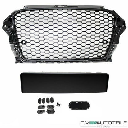 Wabendesign Kühlergrill Wabengrill Glanz passend für Audi A3 8V 12-16 auch RS3