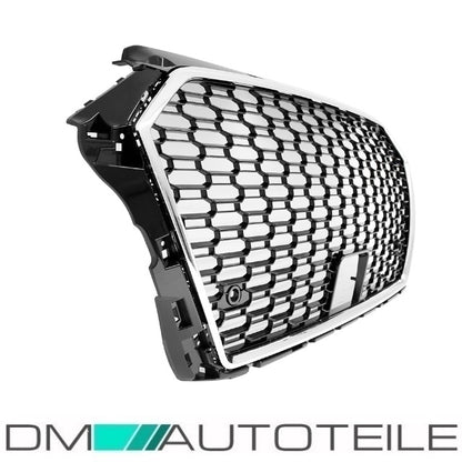 Kühlergrill Wabengrill Schwarz Chrom + Kennzeichenleiste passend Audi A3 8V Facelift ab 2015 + RS3 Modelle