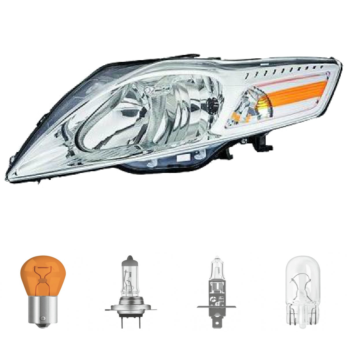 Scheinwerfer H1/H7 links passt für Ford Mondeo IV (BA7) Facelift Baujahr 10-14 inklusive Leuchtmittel/Birnen