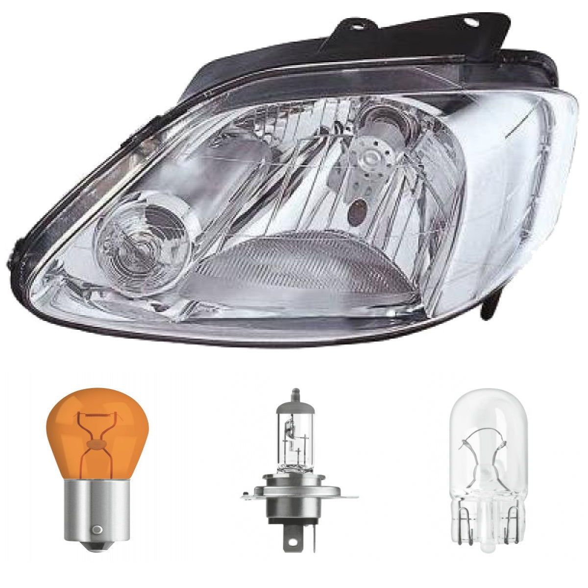Scheinwerfer H4 Depo links passt für VW Fox Schrägheck (5Z4) ab 2005-2011 inklusive Leuchtmittel/Birnen
