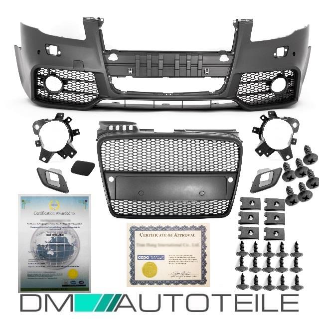 Sport Stoßstange vorne + Kühlergrill Wabendesign passt für Audi A4 B7 ab 04-08