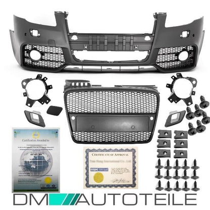 Sport Stoßstange vorne + Kühlergrill Wabendesign passt für Audi A4 B7 ab 04-08