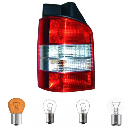 Depo / TYC Rückleuchte rechts passt für VW Multivan T5 Transporter ab 03-09 inklusive Leuchtmittel/Birnen