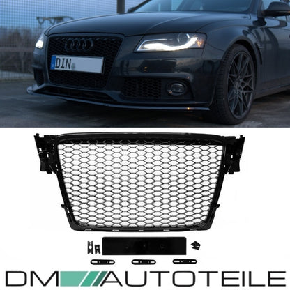 Kühlergrill Wabengrill Schwarz Hochglanz passt für Audi A4 B8 ab 08-12 kein RS4