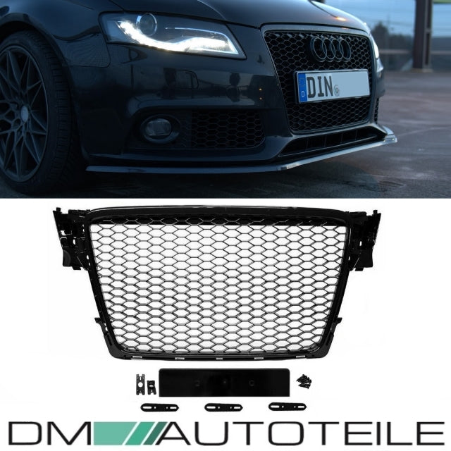 Kühlergrill Wabengrill Schwarz Hochglanz passt für Audi A4 B8 ab 08-12 kein RS4