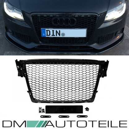 Kühlergrill Wabengrill Schwarz Hochglanz passt für Audi A4 B8 ab 08-12 kein RS4