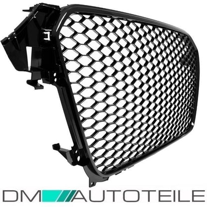 Kühlergrill Wabengrill Schwarz Hochglanz + Kennzeichenleiste passend Audi A4 B8 11-15 + RS4