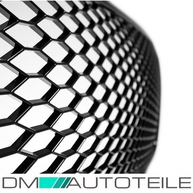 Kühlergrill Wabengrill Schwarz Hochglanz + Kennzeichenleiste passend Audi A4 B8 11-15 + RS4
