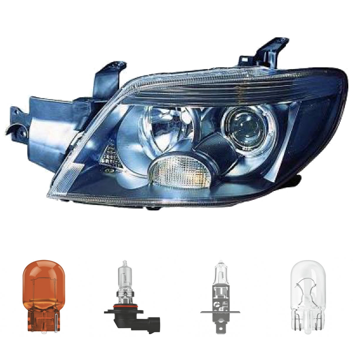 Scheinwerfer Depo H1/HB3 links passt für Mitsubishi Outlander I CU_W ab 03-06 inklusive Leuchtmittel/Birnen