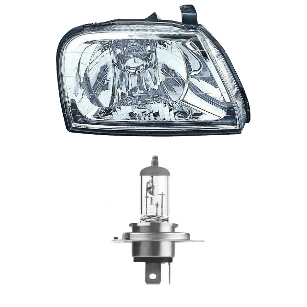 Scheinwerfer Depo rechts passt für Mitsubishi L200 (K6_T) ab Baujahr 1998-2006 inklusive Leuchtmittel/Birnen