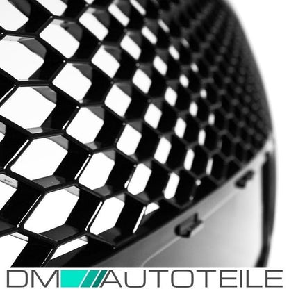 Kühlergrill Wabengrill Schwarz Hochglanz + Kennzeichenplatte passend für Audi A6 C6 Bj 04-09 RS6