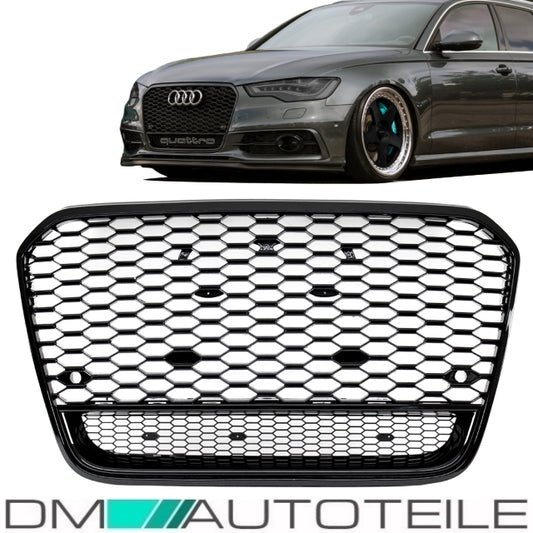 Sport Wabendesign Kühlergrill Hochglanz Schwarz passt für Audi A6 4G C7 bj 10-15 außer RS6 S6