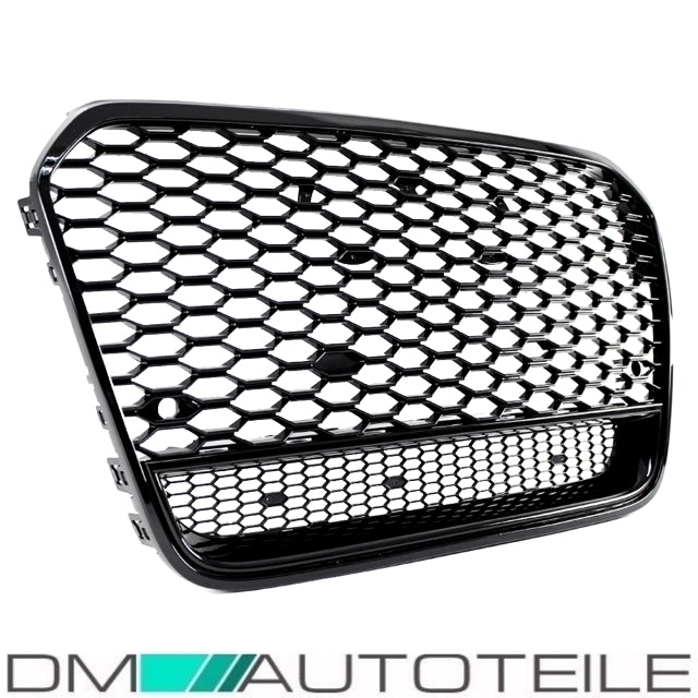 Sport Wabendesign Kühlergrill Hochglanz Schwarz passt für Audi A6 4G C7 bj 10-15 außer RS6 S6