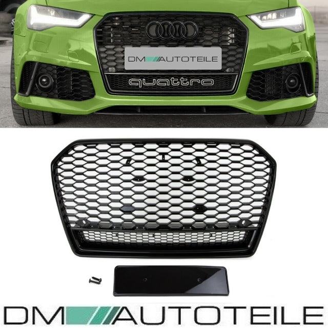 Wabengrill Kühlergrill schwarz glanz passt für Audi A6 4G ab 2014-2018 kein RS6
