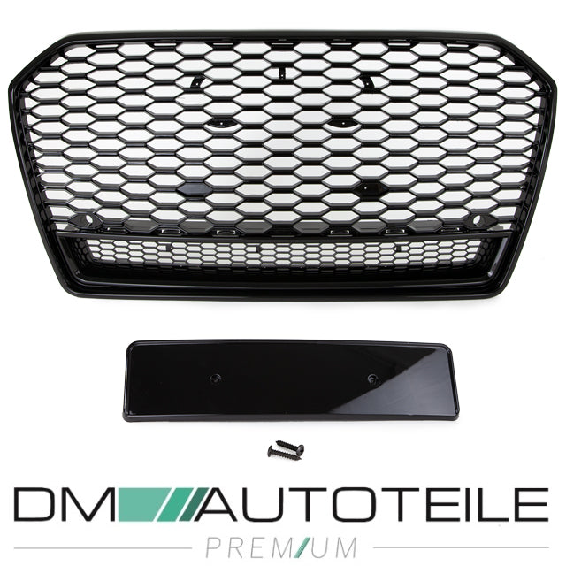 Wabengrill Kühlergrill schwarz glanz passt für Audi A6 4G ab 2014-2018 kein RS6