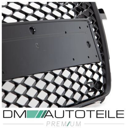 Kühlergrill Grill Wabendesign hochglanz Schwarz lackiert passt für Audi A5 8T Baujahr 2007-2011