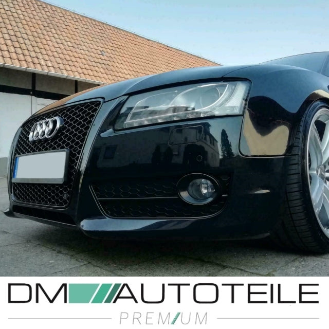 Kühlergrill Grill Wabendesign hochglanz Schwarz lackiert passt für Audi A5 8T Baujahr 2007-2011