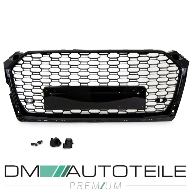 Kühlergrill Grill Wabendesign hochglanz Schwarz lackiert passt für Audi A5 F5 ab Baujahr 2016 außer RS5