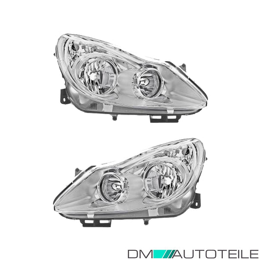 Scheinwerfer H7 Depo chrom SET passt für Opel Corsa D Kasten S07 ab 06-10