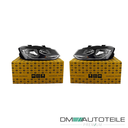 Hella Halogen Scheinwerfer H7 Chromleiste SET passt für VW Polo 6C1 ab 14-17