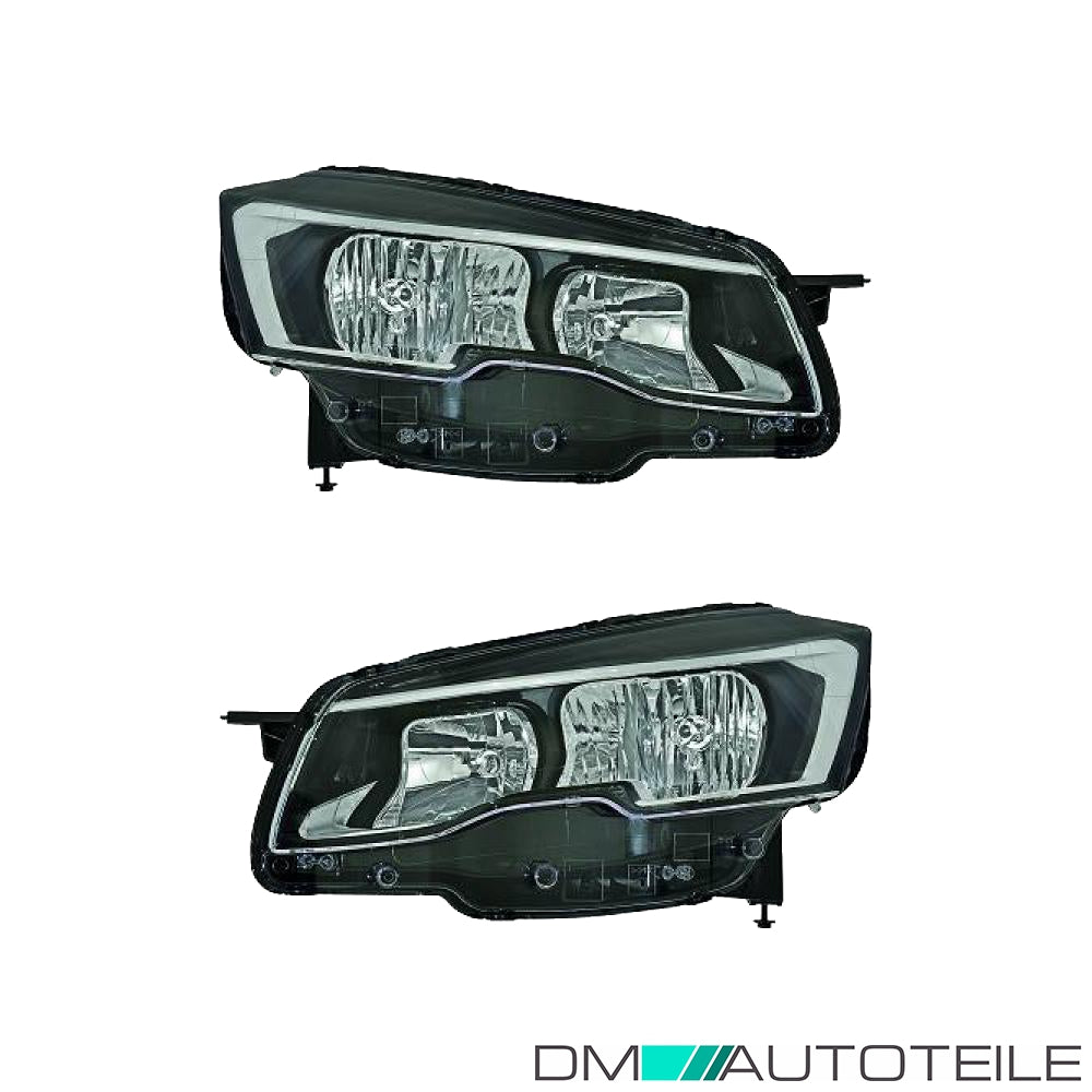 H7/H7 Scheinwerfer SET schwarz passt für Peugeot 508 I Facelift ab 14-18
