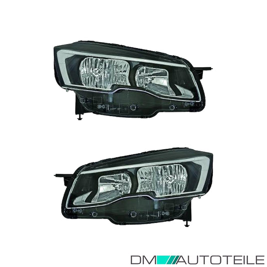 H7/H7 Scheinwerfer SET schwarz passt für Peugeot 508 I Facelift ab 14-18