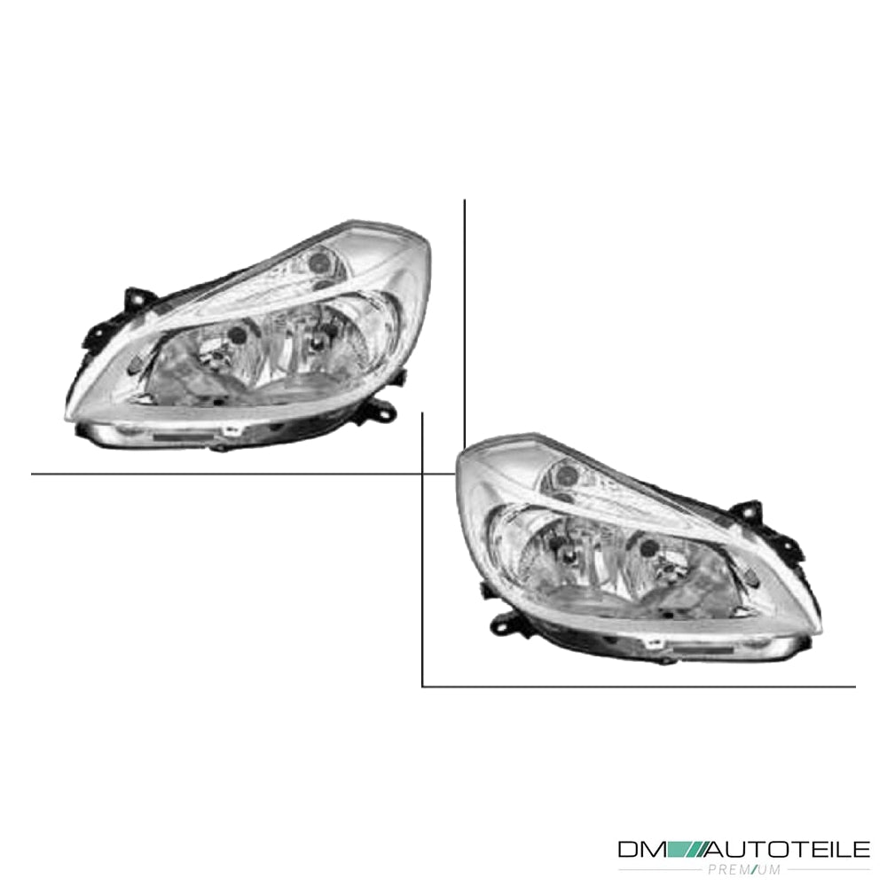 Valeo Scheinwerfer SET H7/H1 Chrom passt für Renault Clio III+ 