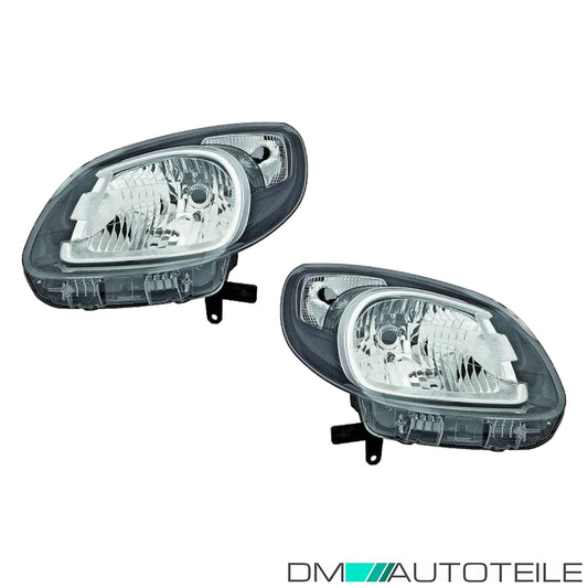 Scheinwerfer schwarz H4 SET passt für Renault Kangoo Grand Rapid BE BOP 13-20