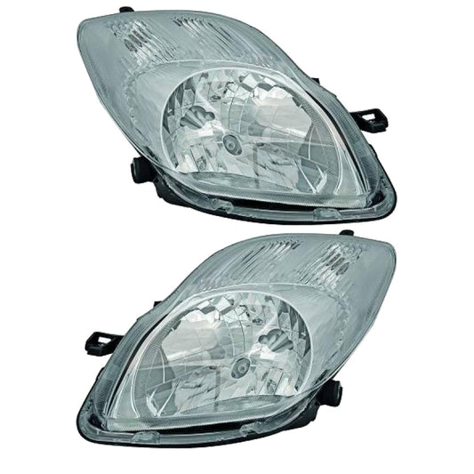 Hauptscheinwerfer Scheinwerfer SET H4 mit Motor passt für Toyota Yaris 09-11