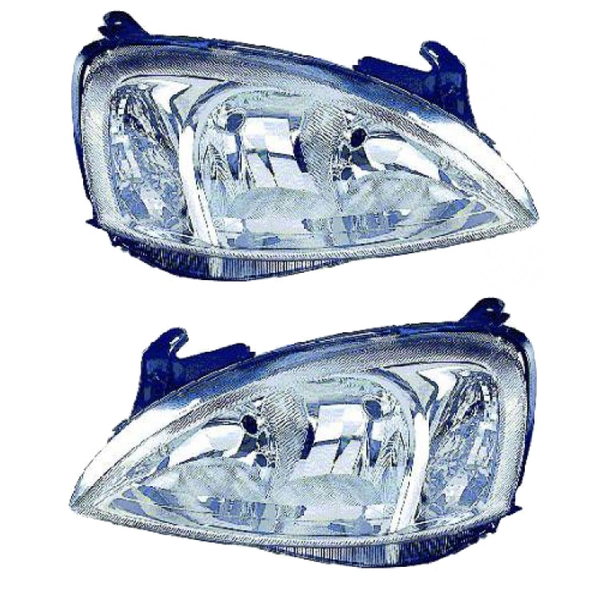 Depo / TYC Scheinwerfer Hauptscheinwerfer Frontscheinwerfer SET H7/H7 für Opel Corsa C/Combo Baujahr 2002-2006