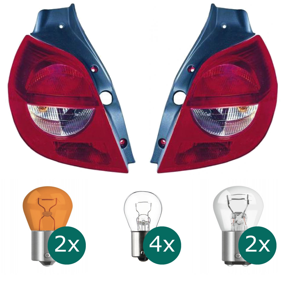 Depo / TYC Heckleuchte Rückleuchte links für Renault Clio III BR0 CR0 3/5 Türer 2006-2009 inklusive Leuchtmittel/Birnen