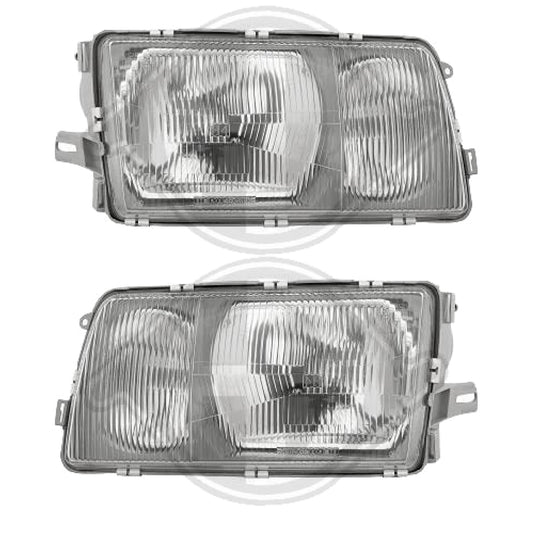 DEPO/TYC Scheinwerfer Hauptscheinwerfer Frontscheinwerfer SET H4 H3 für Mercedes Benz S-Klasse W126 Baujahr 1980-1991
